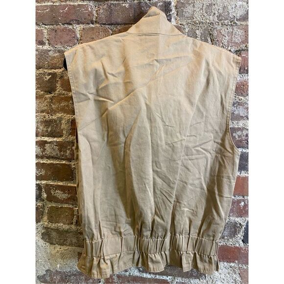 Vintage Sport Essence Cargo Utility Vest Tan double breast pocket, cinched waist - Picture 8 of 8